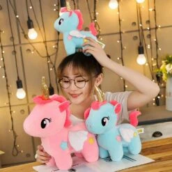Peluche Licorne Bleue De Corne Dorée 10 Peluche Licorne Bleue De Corne Dorée -Ma Pleuche Soldes 25409 dzxboy