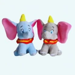 2 Peluches Dumbo L’éléphant Bleue Et Grise