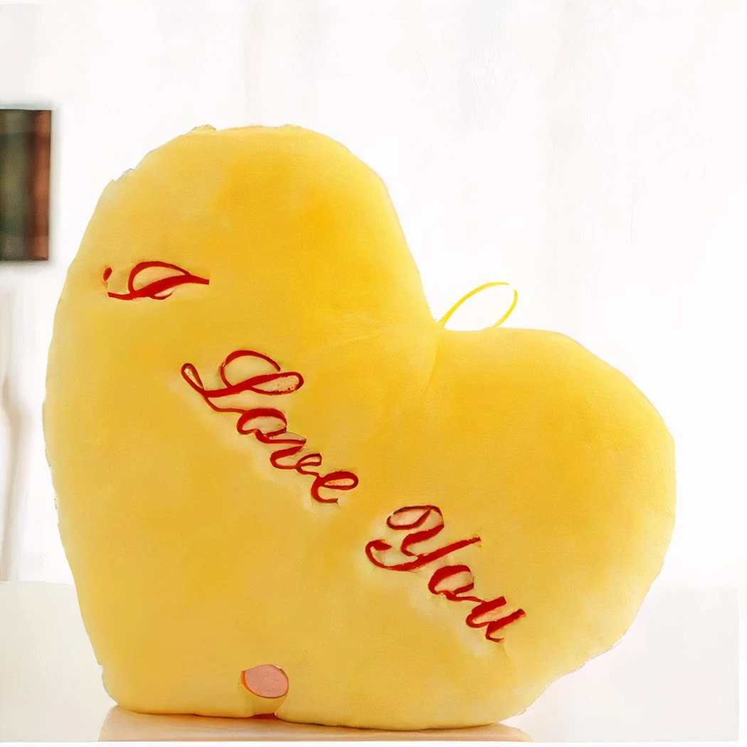 Peluche Oreiller Jaune I Love You 4 Peluche Oreiller Jaune I Love You â Image 2