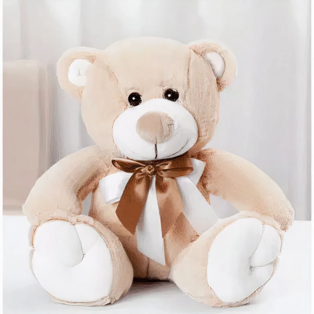 Peluche Ours Beige Noeud 4 Peluche Ours Beige Noeud – Image 2