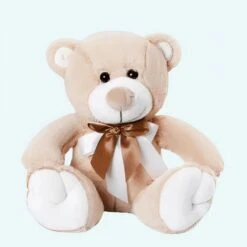 Peluche Ours Beige Noeud
