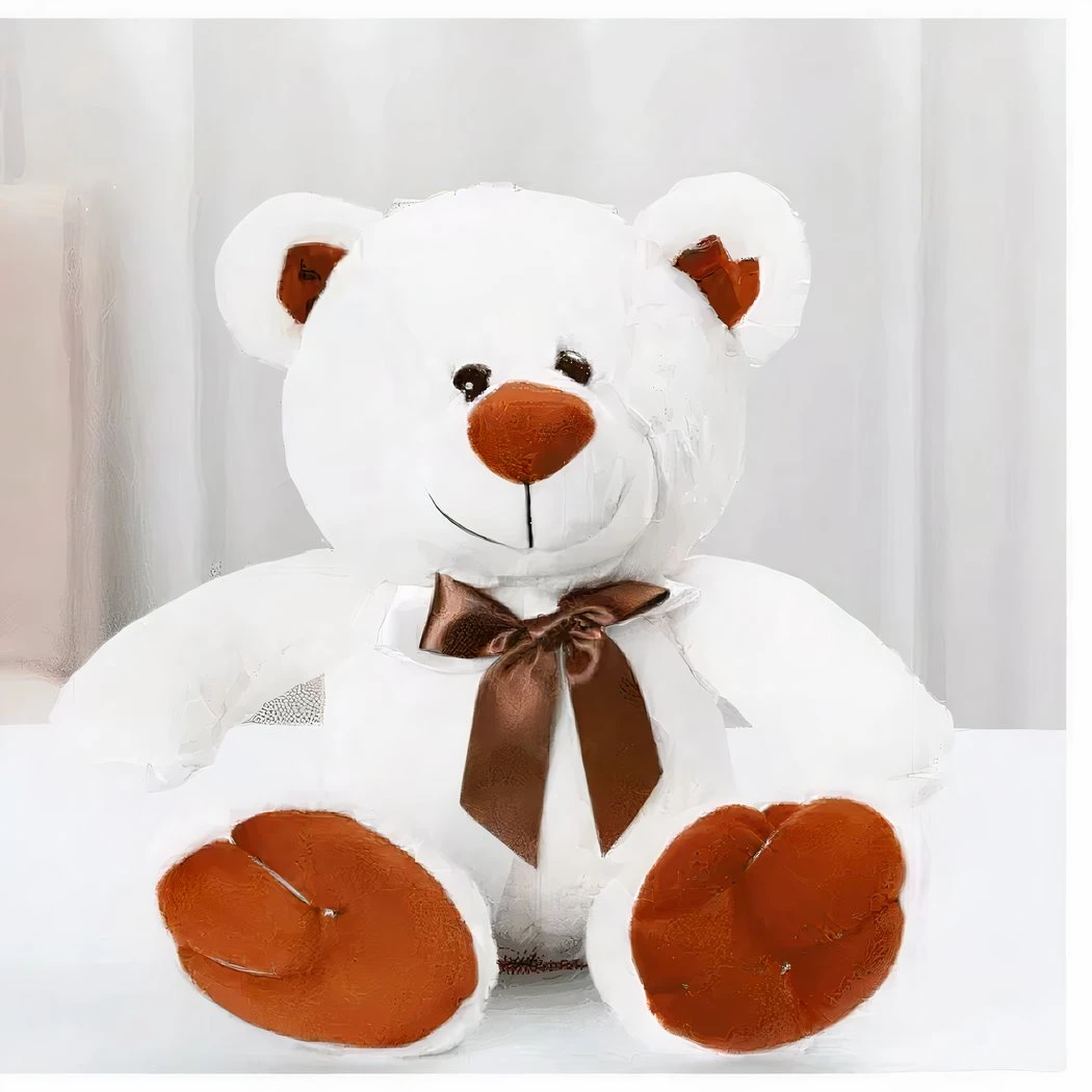 Peluche Ours Blanc Noeud 4 Peluche Ours Blanc Noeud – Image 2