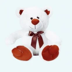 Peluche Ours Blanc Noeud