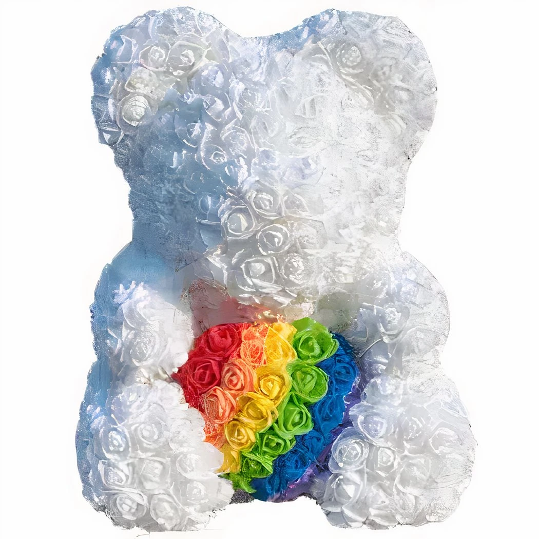 Peluche Ours Roses Arc-en-ciel 4 Peluche Ours Roses Arc-en-ciel â Image 2