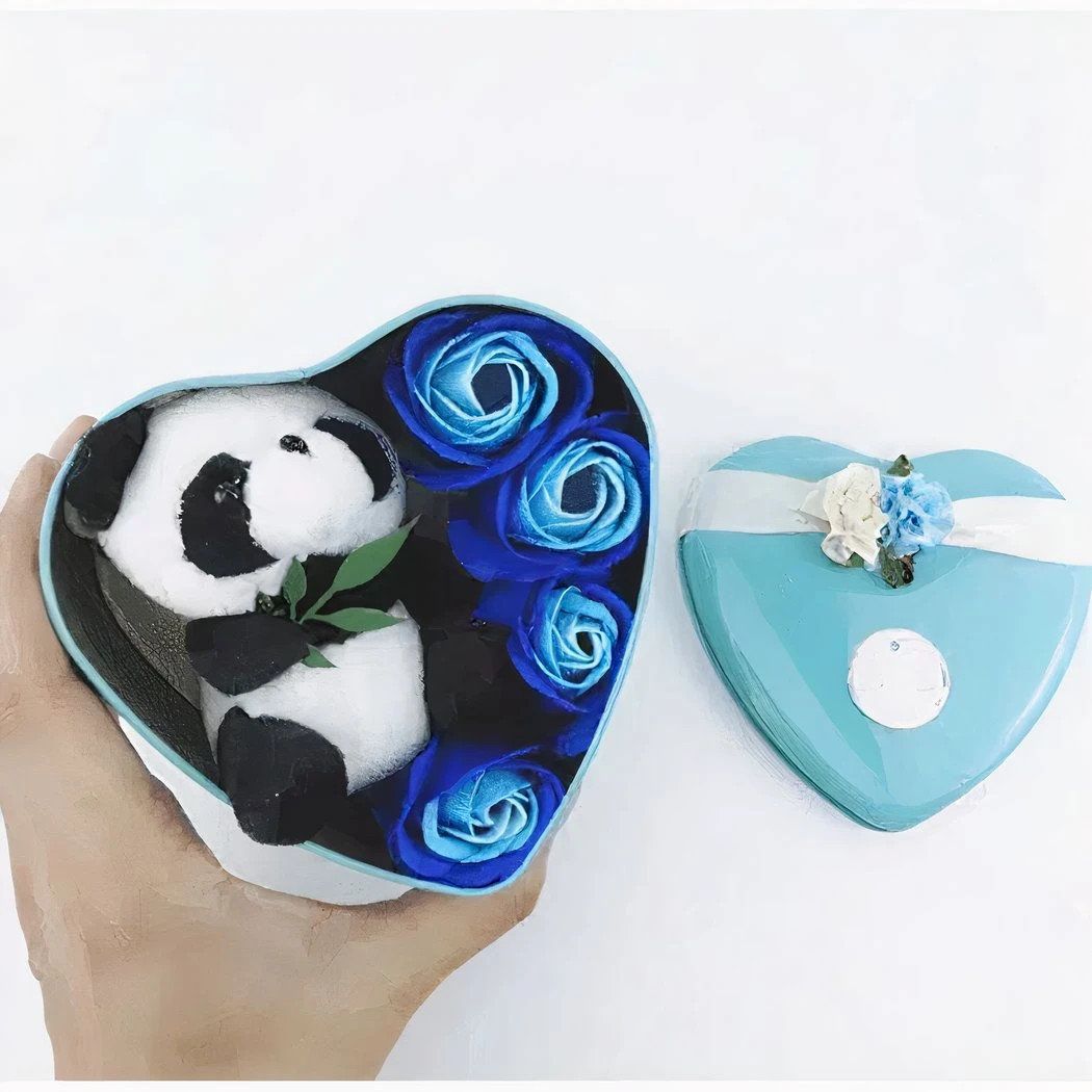 Peluche Panda Coffret Bleu Clair Saint Valentin 4 Peluche Panda Coffret Bleu Clair Saint Valentin – Image 2