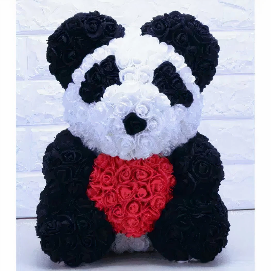 Peluche Panda Rose Rouge 4 Peluche Panda Rose Rouge â Image 2