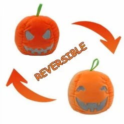 Peluche Petite Citrouille Réversible, Fluorescente -Ma Pleuche Soldes IMG Peluche petite citrouille reversible fluorescente