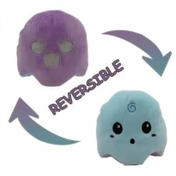 Peluche Fantôme Violet Et Bleu Réversible, Fluorescente -Ma Pleuche Soldes IMG Peluche petite citrouille reversible fluorescente Peluche Halloween