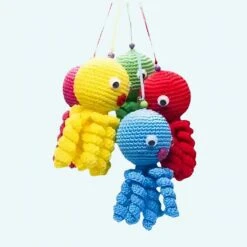 Peluche Poulpe Jaune Douce Tressée Pour Enfant