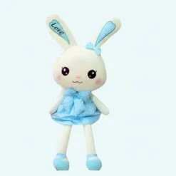 Peluche Lapin Géant Avec Robe Bleue