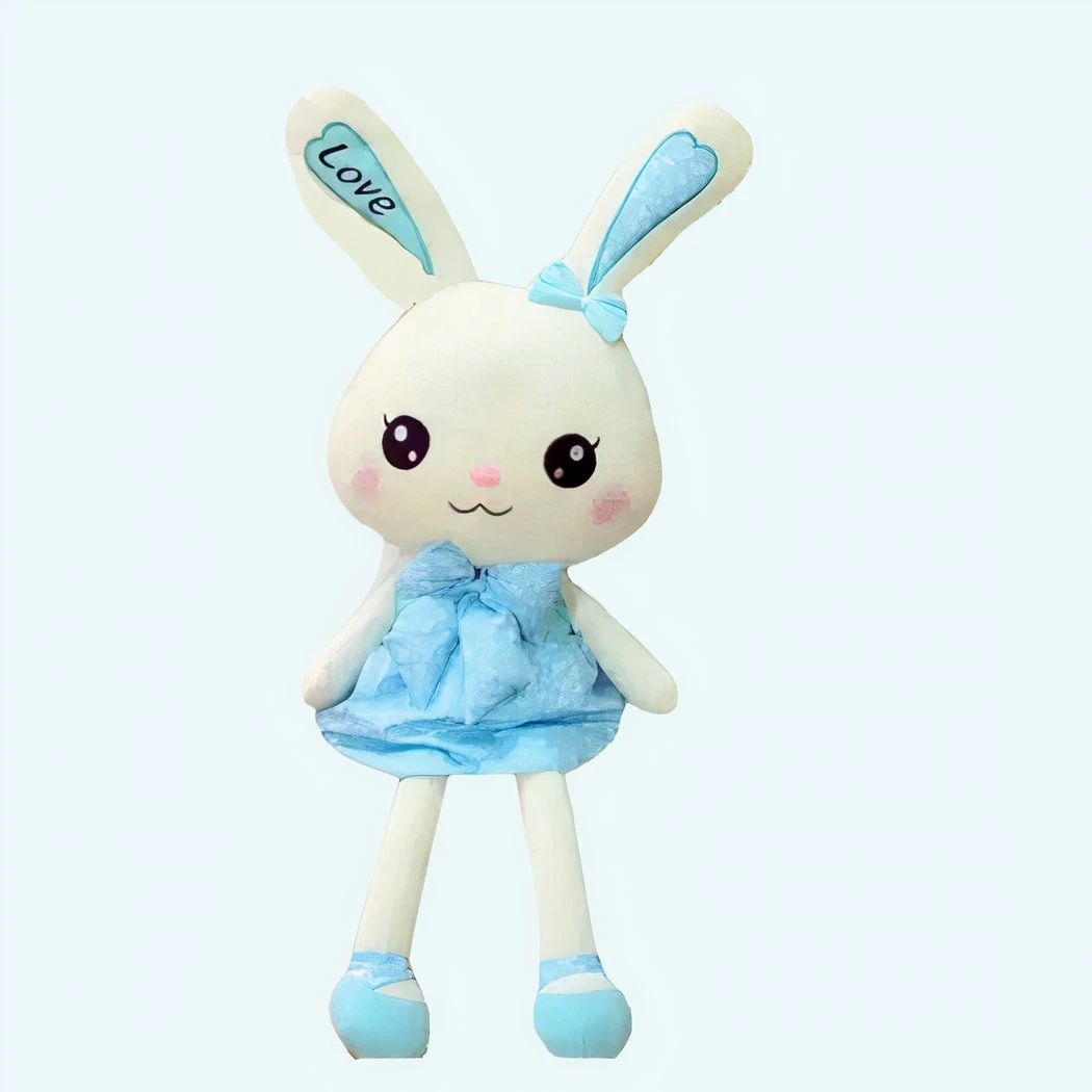 Peluche Lapin Géant Avec Robe Bleue 3 Peluche Lapin Géant Avec Robe Bleue