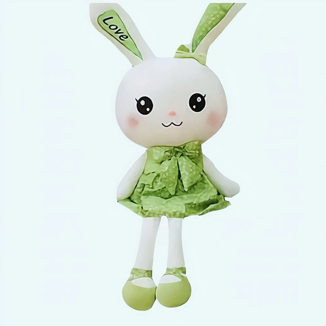 Peluche Lapin Géante Avec Robe Verte 3 Peluche Lapin Géante Avec Robe Verte