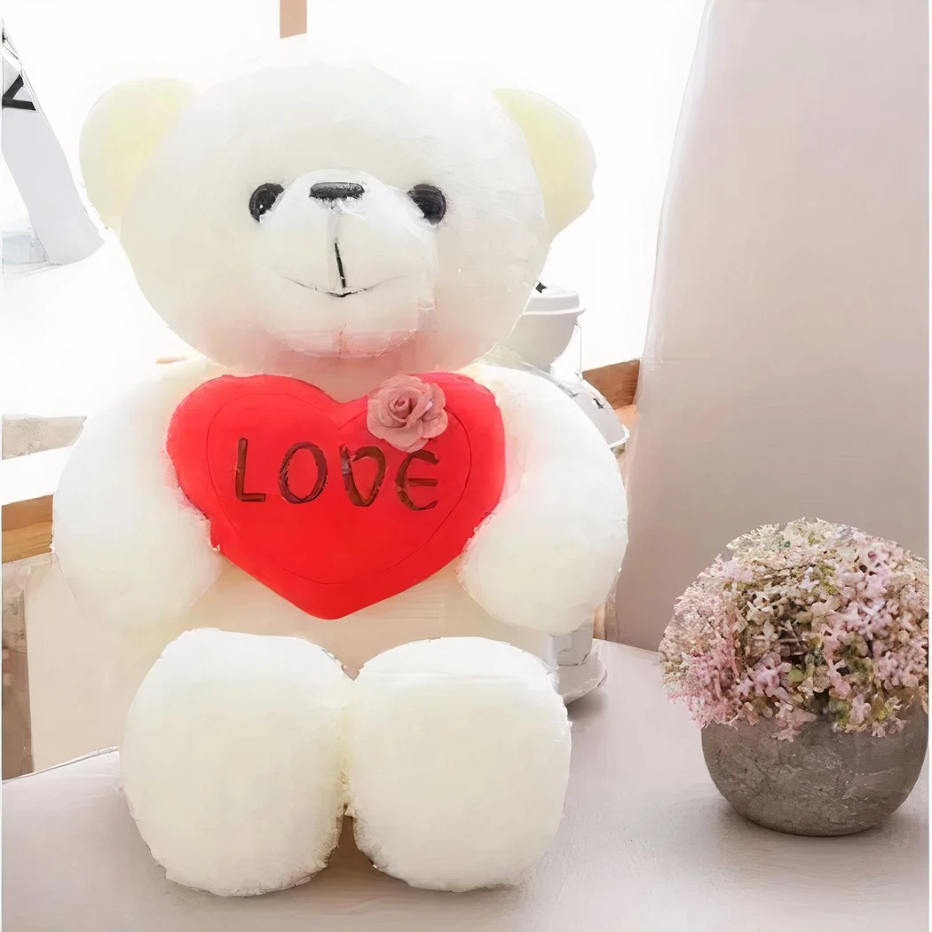 Peluche Ourson Blanc Love 4 Peluche Ourson Blanc Love – Image 2