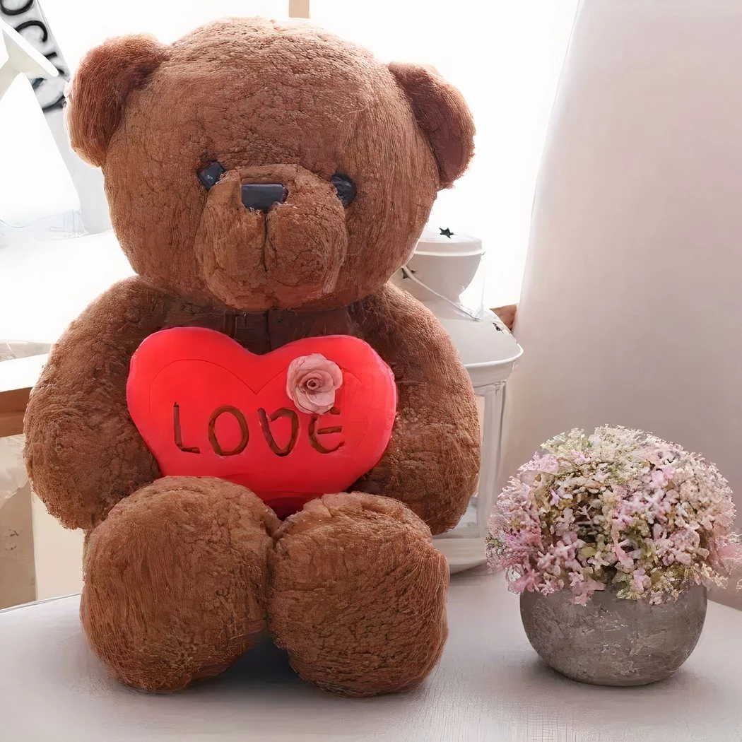 Peluche Ourson Brun Love 4 Peluche Ourson Brun Love – Image 2