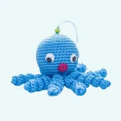 Peluche Poulpe Bleue Douce Tressée Pour Enfant