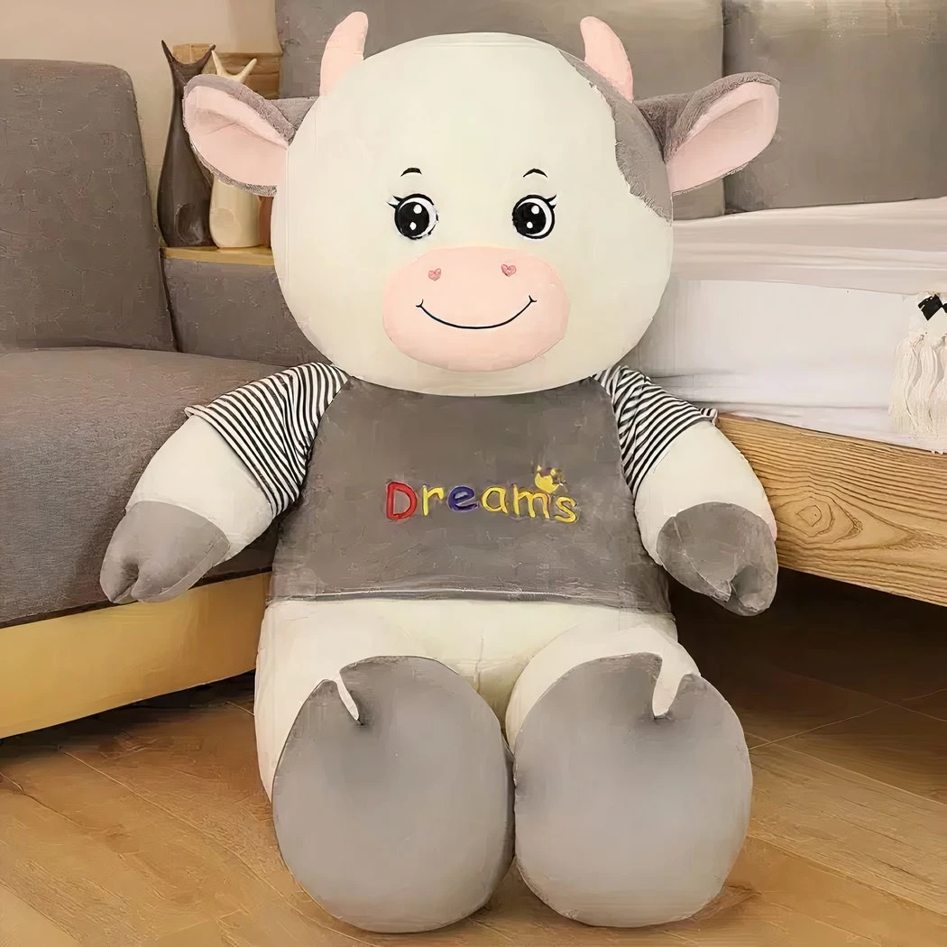 Peluche Vache Géante Tenue Grise 4 Peluche Vache Géante Tenue Grise – Image 2