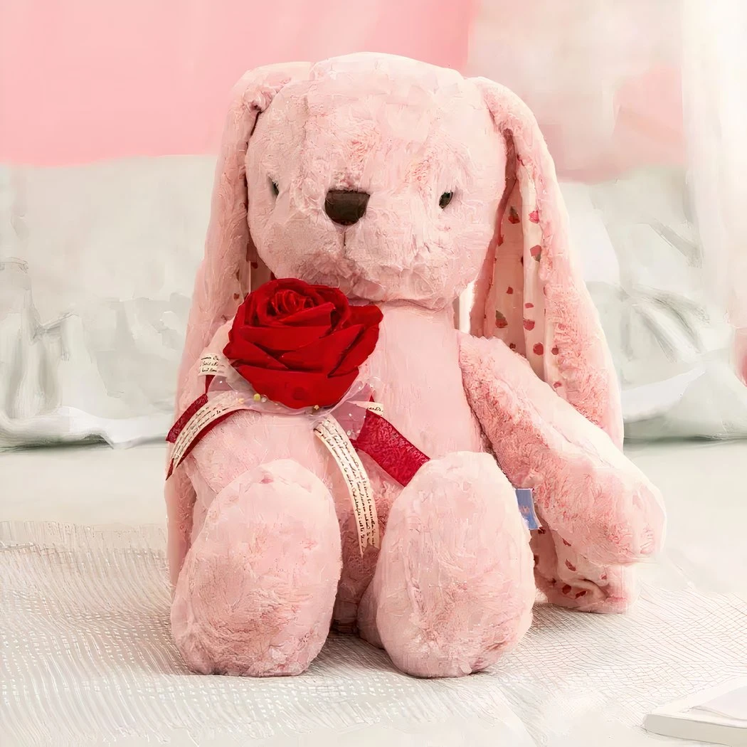 Peluche Géante Lapin Avec Une Rose 4 Peluche Géante Lapin Avec Une Rose – Image 2