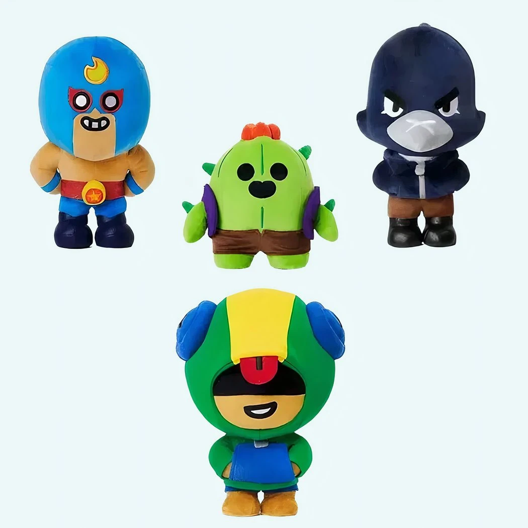 Mega Pack De Peluche Brawl Stars Leon + Spike + Crow + El Primo 3 Mega Pack De Peluche Brawl Stars Leon + Spike + Crow + El Primo