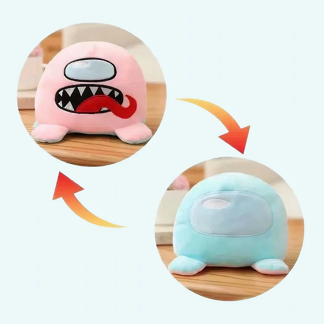 Peluche Among Us Réversible Rose Turquoise 3 Peluche Among Us Réversible Rose Turquoise