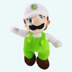 Peluche Luigi Tenue Blanche Et Verte