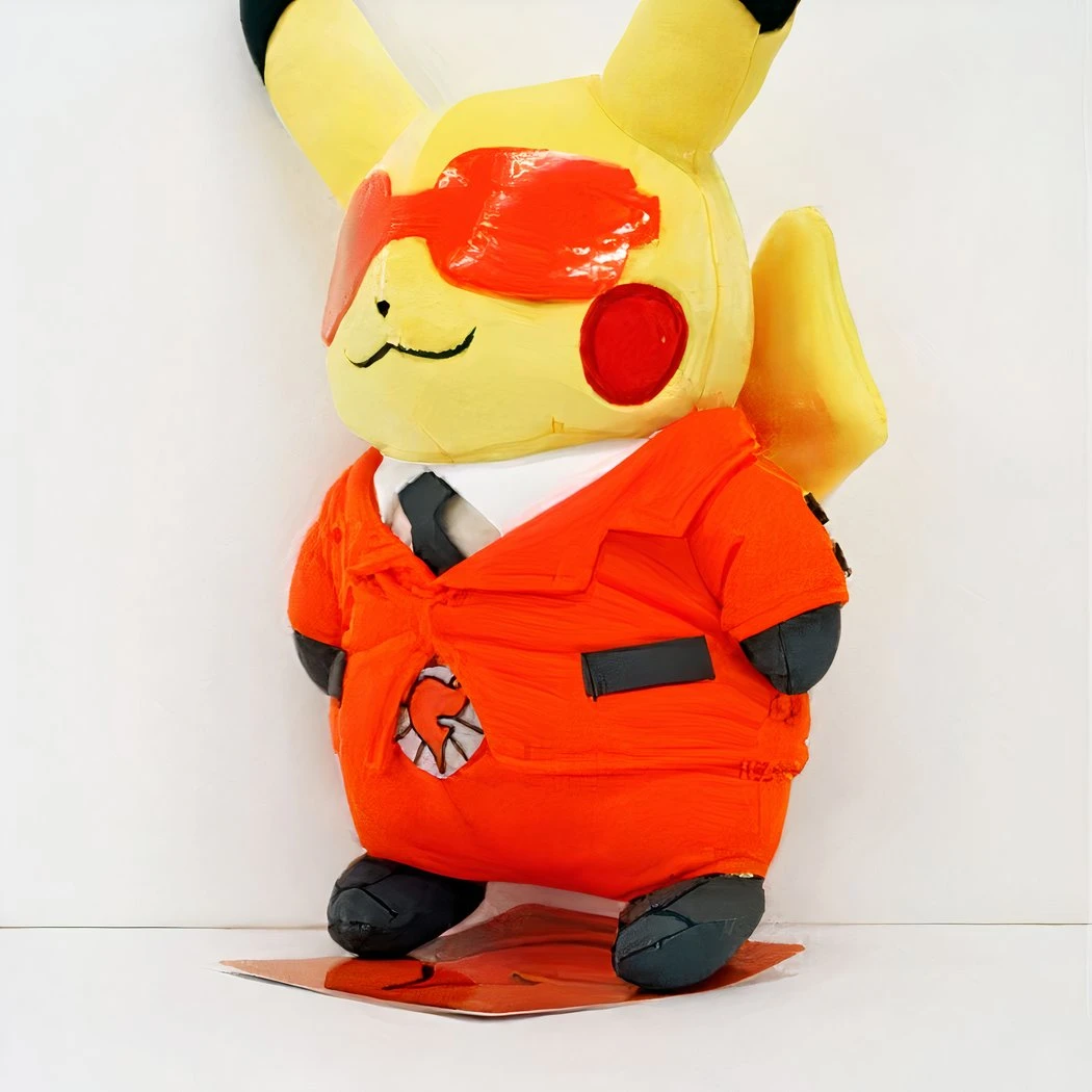 Peluche Pikachu Avec Costume Rouge 4 Peluche Pikachu Avec Costume Rouge – Image 2