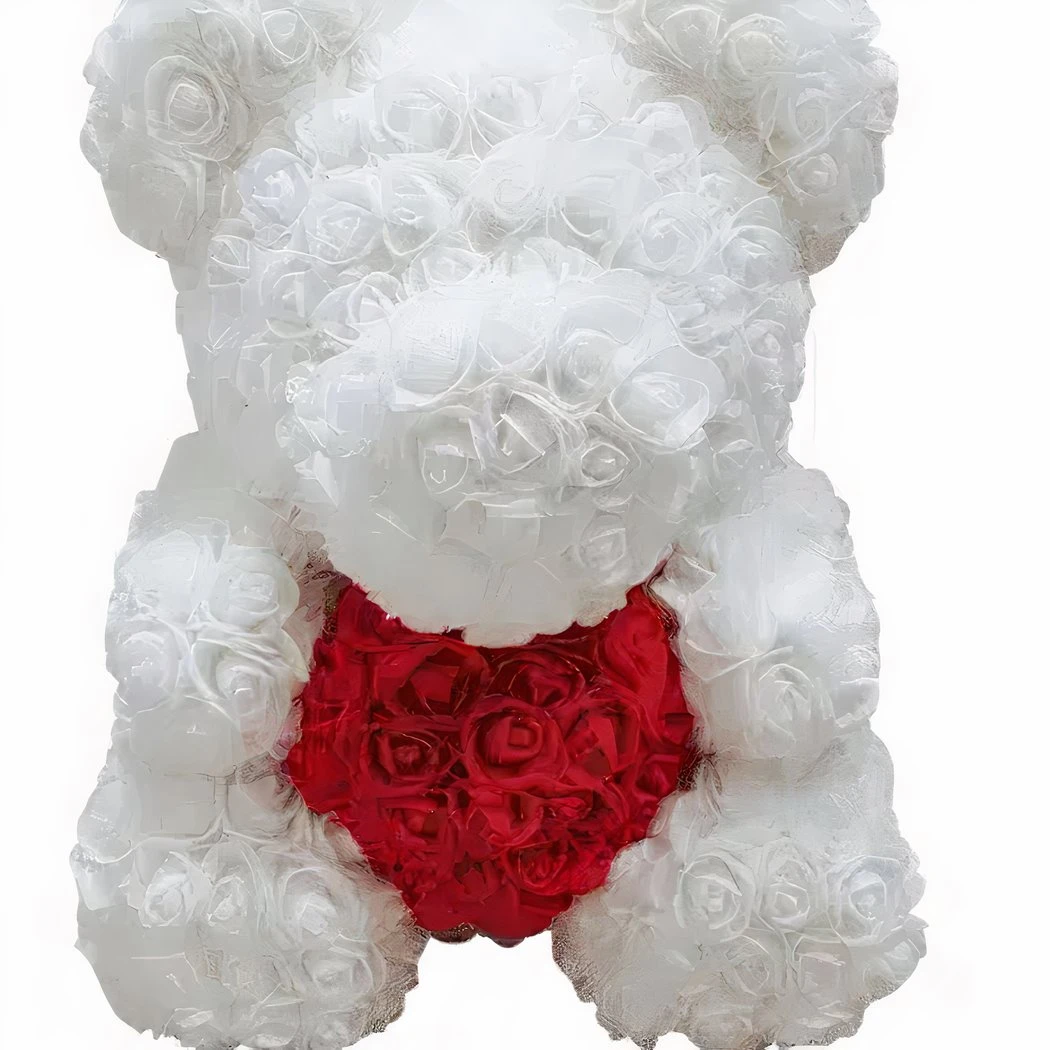 Peluche Ours Roses Blanches 4 Peluche Ours Roses Blanches â Image 2