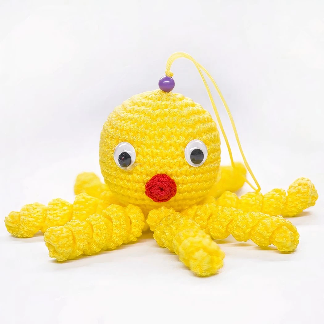 Peluche Poulpe Jaune Douce Tressée Pour Enfant 5 Peluche Poulpe Jaune Douce Tressée Pour Enfant – Image 3