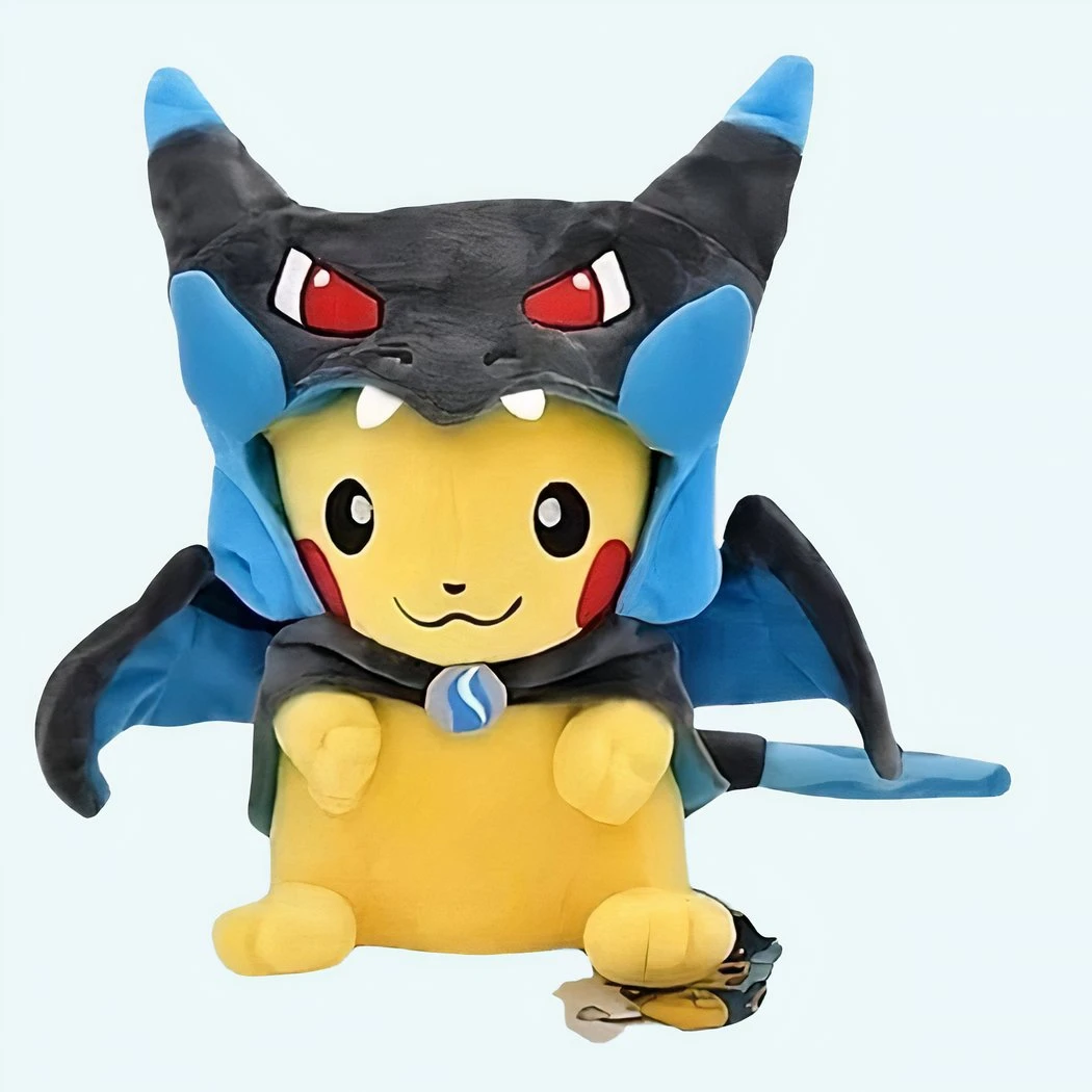 Peluche Pikachu Déguisé En Méga Dracaufeu X 3 Peluche Pikachu Déguisé En Méga Dracaufeu X