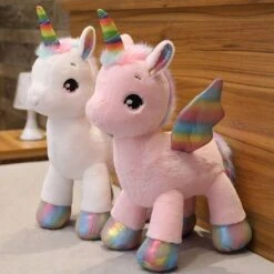 Peluche Licorne Colorée Arc-en-ciel -Ma Pleuche Soldes Super licorne en peluche de 40cm 80cm jouet fantastique arc en ciel ailes brillantes poupee licorne en peluche pour fill 3