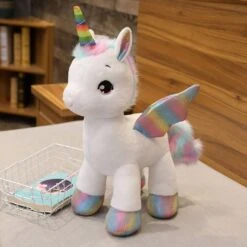 Peluche Licorne Colorée Arc-en-ciel -Ma Pleuche Soldes Super licorne en peluche de 40cm 80cm jouet fantastique arc en ciel ailes brillantes poupee licorne en peluche pour fill 5
