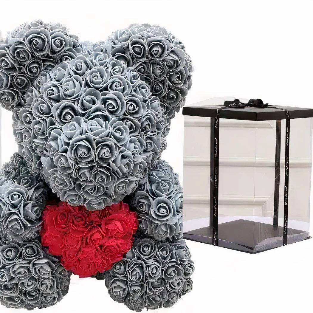 Peluche Ours Roses Grises Coffret Collector 4 Peluche Ours Roses Grises Coffret Collector â Image 2