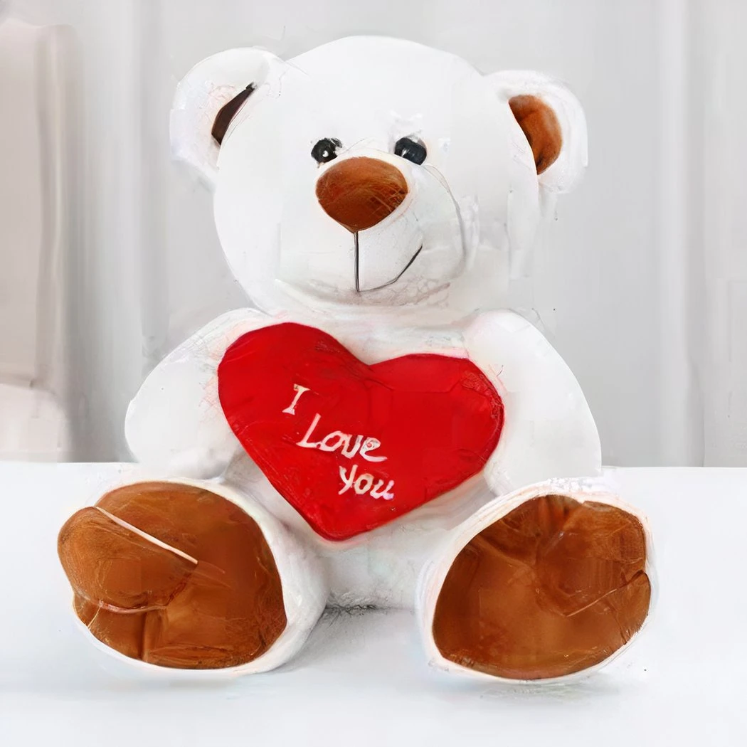 Peluche Ours Blanc Amour 4 Peluche Ours Blanc Amour – Image 2