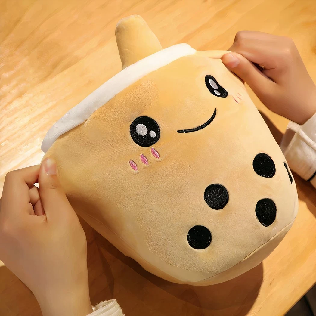 Peluche Coussin Bubble Tea Mignon Marron 5 Peluche Coussin Bubble Tea Mignon Marron â Image 3