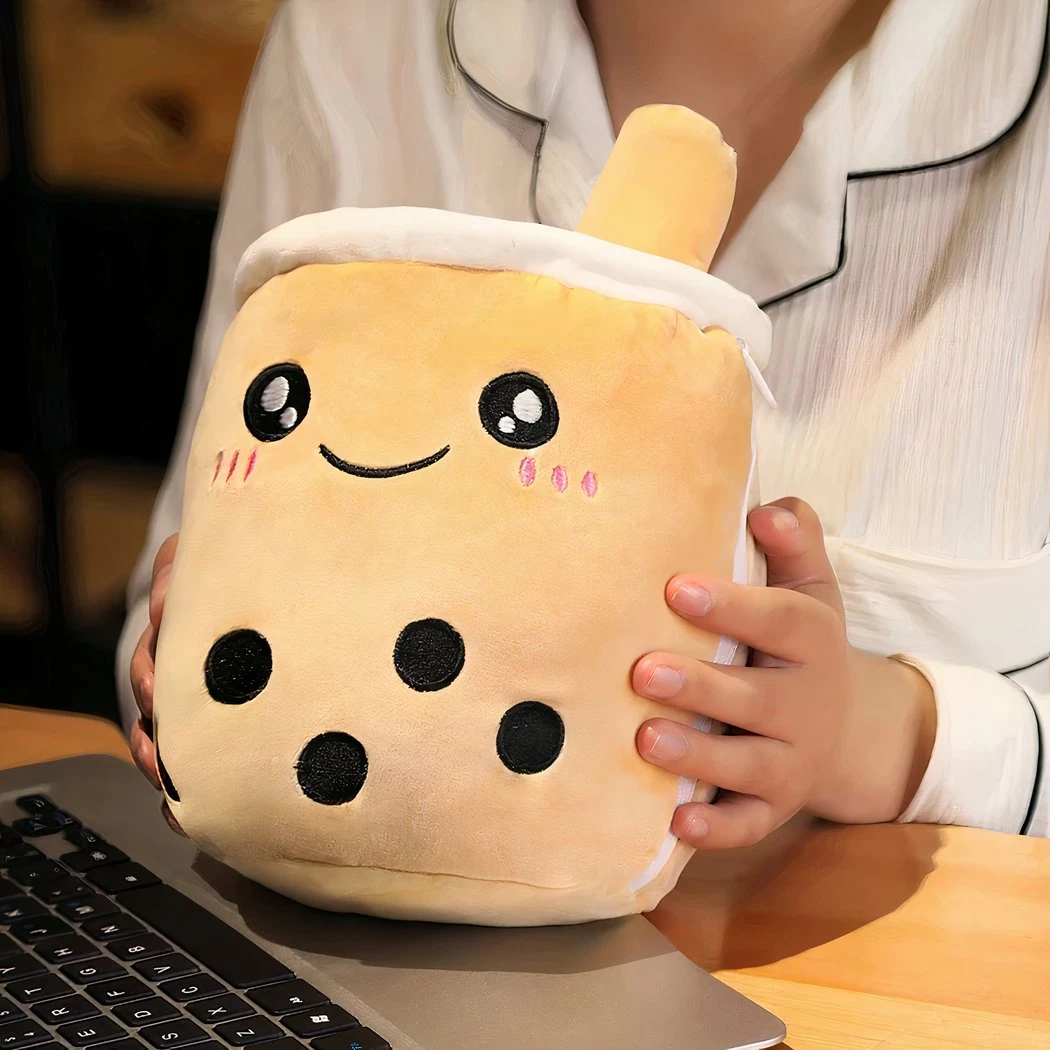 Peluche Coussin Bubble Tea Mignon Marron 6 Peluche Coussin Bubble Tea Mignon Marron â Image 4